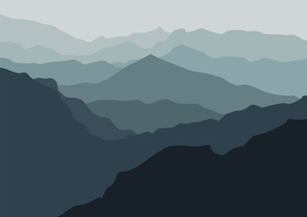 nature mountains landscape illustration design.
