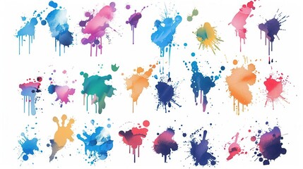 27 Urban spray symbols flat design side view street protest theme water color vivid