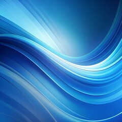 Obraz premium Abstract blue background with smooth lines ai image 