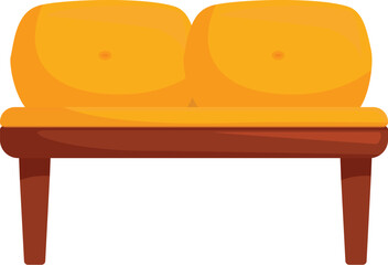 Yellow sofa with soft pillows representing comfort and coziness of home interior