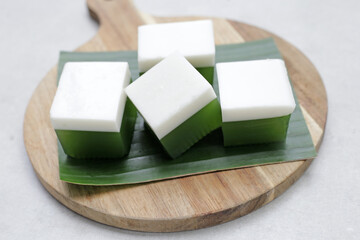Pandan and coconut jelly, Thai dessert
