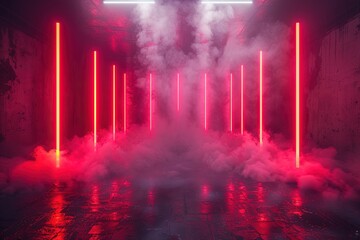 Dance Stage with smoke lighting Electrifying Sports Stage with Smoke Effects Sports Background