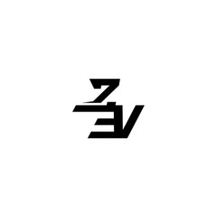 ZV letter boldand cool concept sporty style esport monogram initial