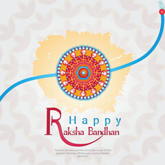 Happy Raksha Bandhan Instagram social media post template in Hindi language with Hindi calligraphy