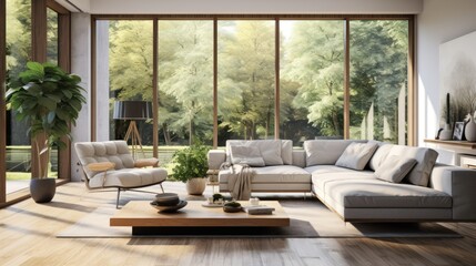 Spacious modern living room 