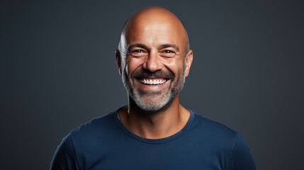 Obraz premium Studio portrait of smiling man, relaxed expression, 