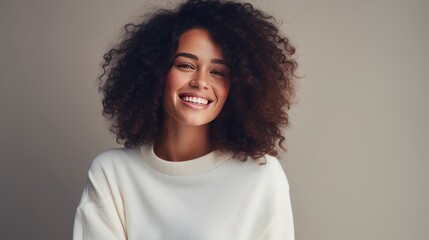 a happy woman, confident smile, 