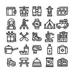 Adventure black outlined icon vector