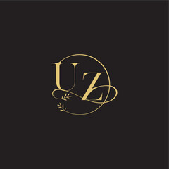 circle and organic style UZ wedding monogram design letter luxury concept