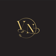 circle and organic style VN wedding monogram design letter luxury concept