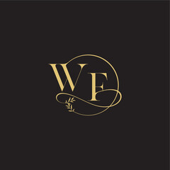 circle and organic style WF wedding monogram design letter luxury concept
