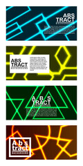 Abstract Neon Geometric Background Flat Style