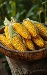A stunning photo of freshly picked corn on the cob