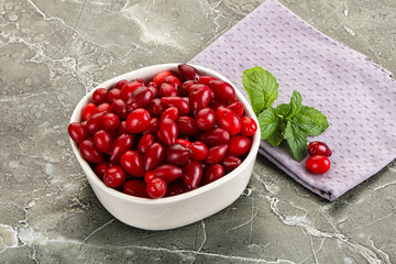 Ripe sweet and juicy cornus