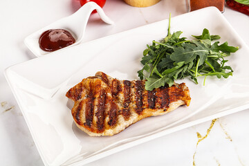 Delicous grilled pork meat steak