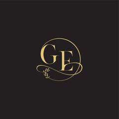 luxury concept wedding monogram design letter circle and organic style GE