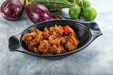 Asian cuisine - prawn in chili sauce