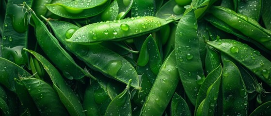 A vibrant photo of freshly picked sugar snap peas