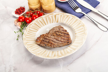 Grilled marble beef steak with sauce