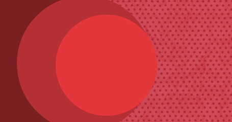 Image of red circles over red background with dots