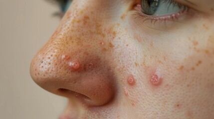 Fototapeta premium Close-Up of Skin with Acne
