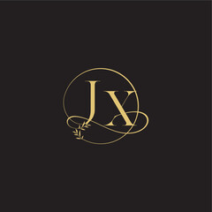 luxury concept wedding monogram design letter circle and organic style JX