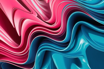 Obraz premium colorful abstract background with pink and blue shiny wavy surfaces