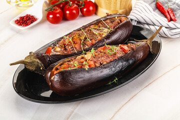 Baked eggplant with minced beef
