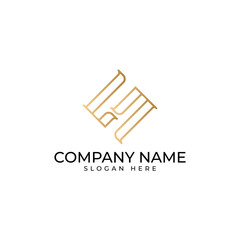 The LS initial logomark with the lineart style in gold gradient executed in luxury elegance modern and minimalist style