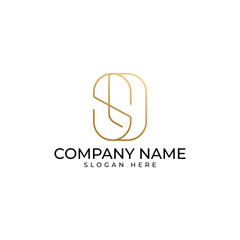 Fototapeta premium The LSD initial in the shape of infinity sign with black and gold gradient executed in luxury elegance modern geometric and minimalist style