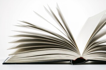 open book on white background