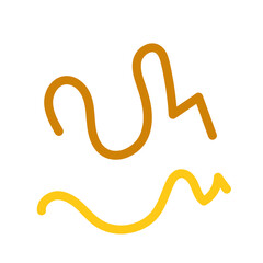 Brown yellow squiggly lines decorative 