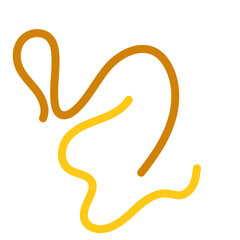 Brown yellow squiggly lines decorative 