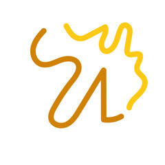 Brown yellow squiggly lines decorative 