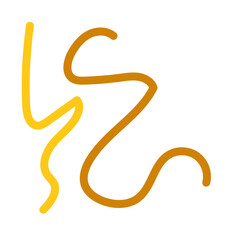 Obraz premium Brown yellow squiggly lines decorative 