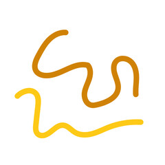 Fototapeta premium Brown yellow squiggly lines decorative 