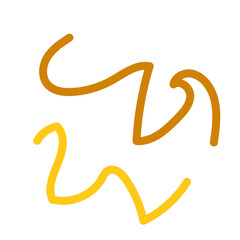 Brown yellow squiggly lines decorative 