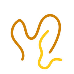 Brown yellow squiggly lines decorative 