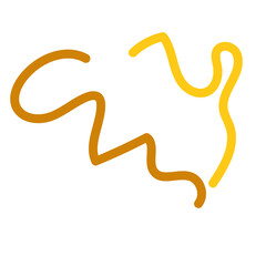 Brown yellow squiggly lines decorative 