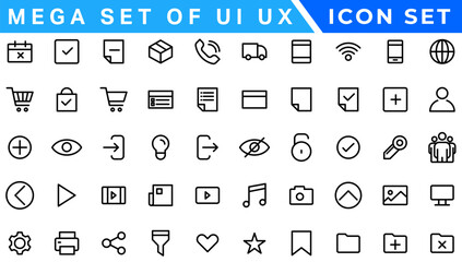 Mega set of ui ux icon set, user interface iconset collection.