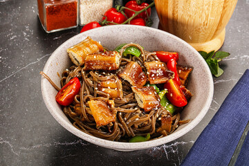 Buckwheat Soba with eel and vegetavles