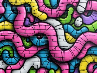 Colorful Graffiti Wall Art.