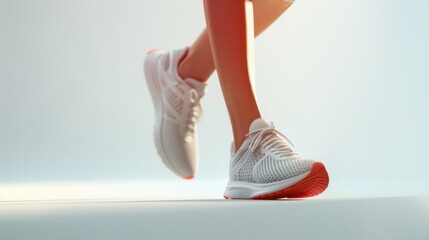 Person jogging in the white background.