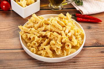 Raw dry Italian pasta - campanelle