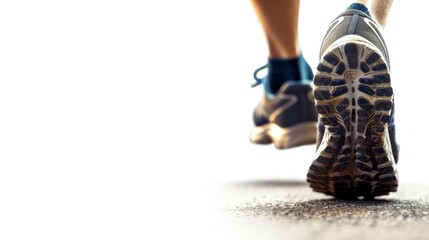 Person jogging in the white background.