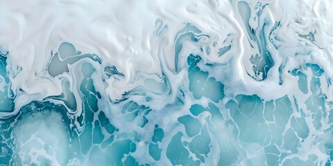 Naklejka premium Swirling Tidal Pool Currents Captured in Abstract Watercolor Art with Blue Marble Effect. Concept Watercolor Art, Tidal Pool Currents, Blue Marble Effect, Abstract Painting, Swirling Patterns