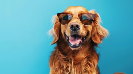 Golden Retriever Dog Wearing Sunglasses