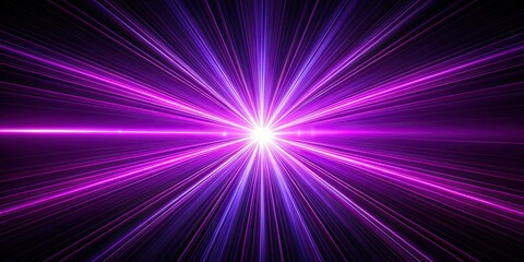 Fototapeta premium Striking purple laser beams and rays of light on a black background, purple, laser beams, rays, light, black background
