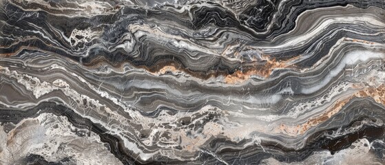 Fototapeta premium Panoramic close-up, high detail scan of marbled slab texture, Generative AI
