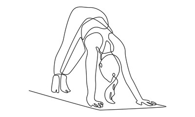 continuous line art of Woman Yoga Pose